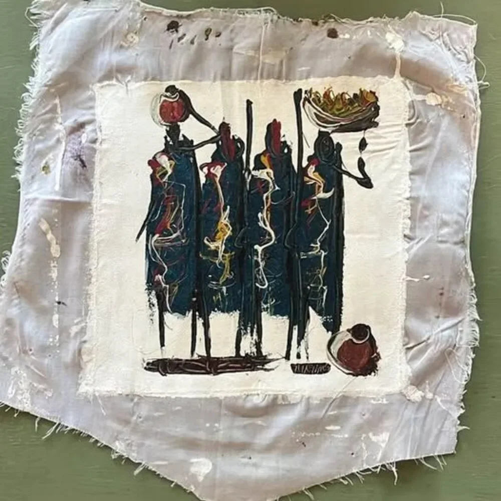 Original Signed African Canvas Painting - Unframed Maasai Art (11